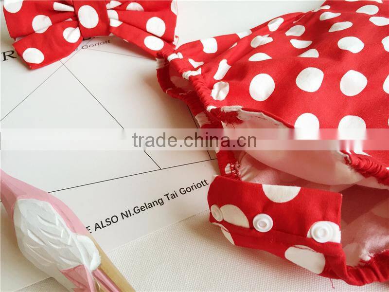 Wholesale bonds baby clothes polka dot jumpsuit baby girl romper flutter shoulder straps adjustable infant clothing