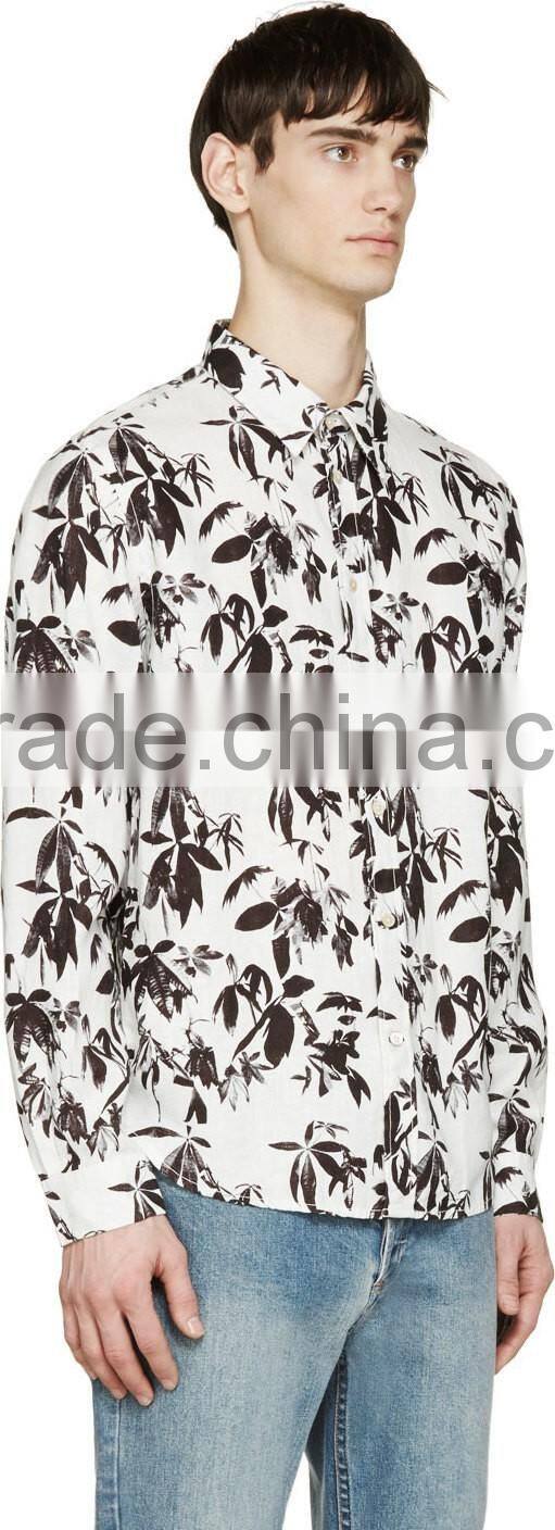 latest design vintage floral printed shirt