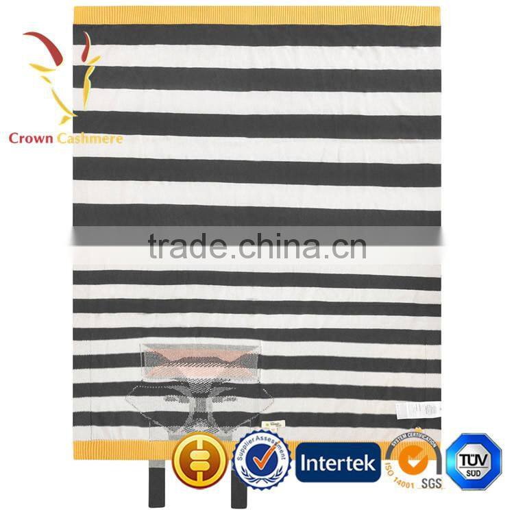 Wholesale Cashmere Wool Baby Blanket with Fox Pattern