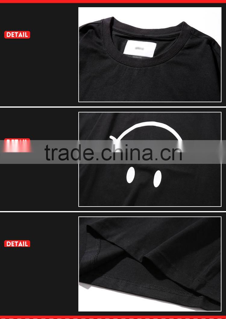 2017 t shirt men smile printing oversized 95 cotton 5 spandex t shirts