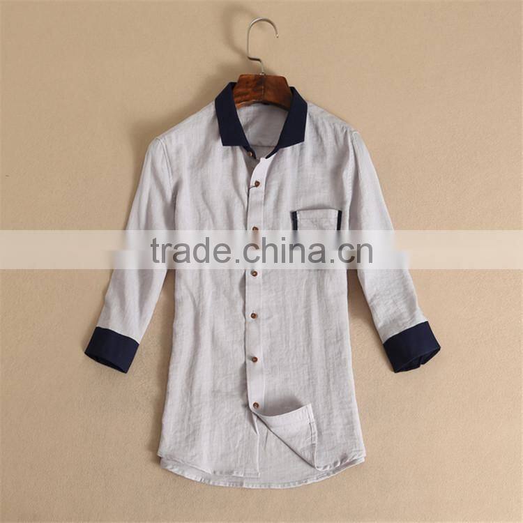 100%cotton Customized black and white slim fit men dress men shirt