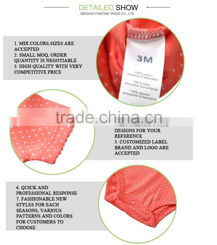 QingDao Soft Comfortable Wholesale Baby Clothes Romper Summer Style Baby Girl Romper