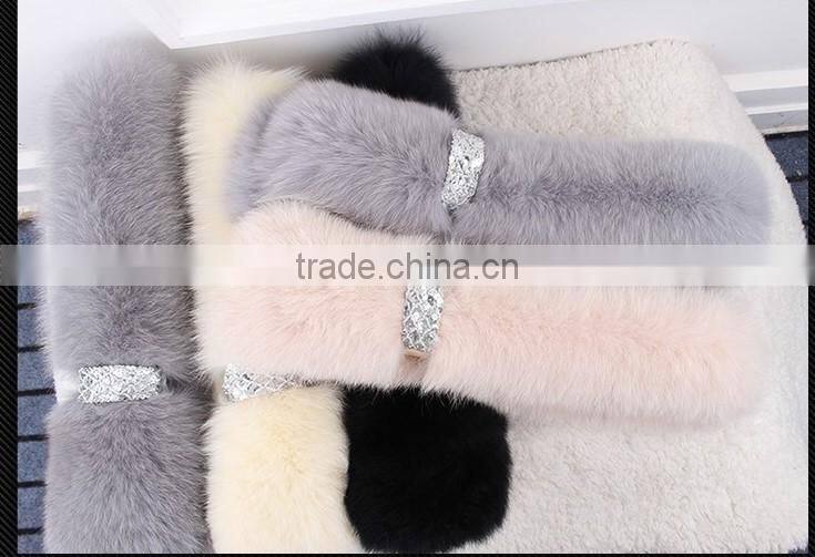 15colors Real Fox Fur Scarf 95x15cm Women fashionable Winter Fluffy Natural Genuine Fur Scarfs Shawls Luxury Neckwarmer