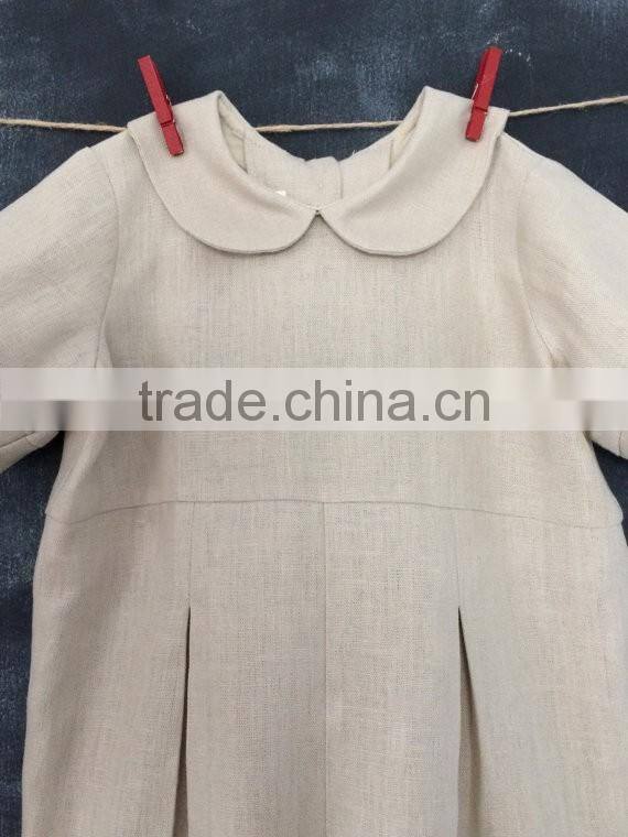 Boys Linen Romper Infant Baby Linen Jon Jon Shortall Toddler Baptism Outfit