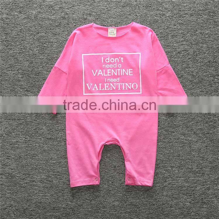 S17529A Newborn Children Clothes Cotton Long Sleeve Letter Romper