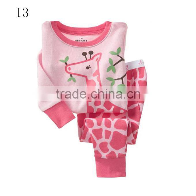 S32648W New children pajamas kids sleepwear baby nightwear printed 100% cotton pajamas