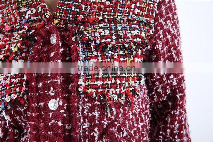 thick warm fabric used fashion jacket women with metal buttons