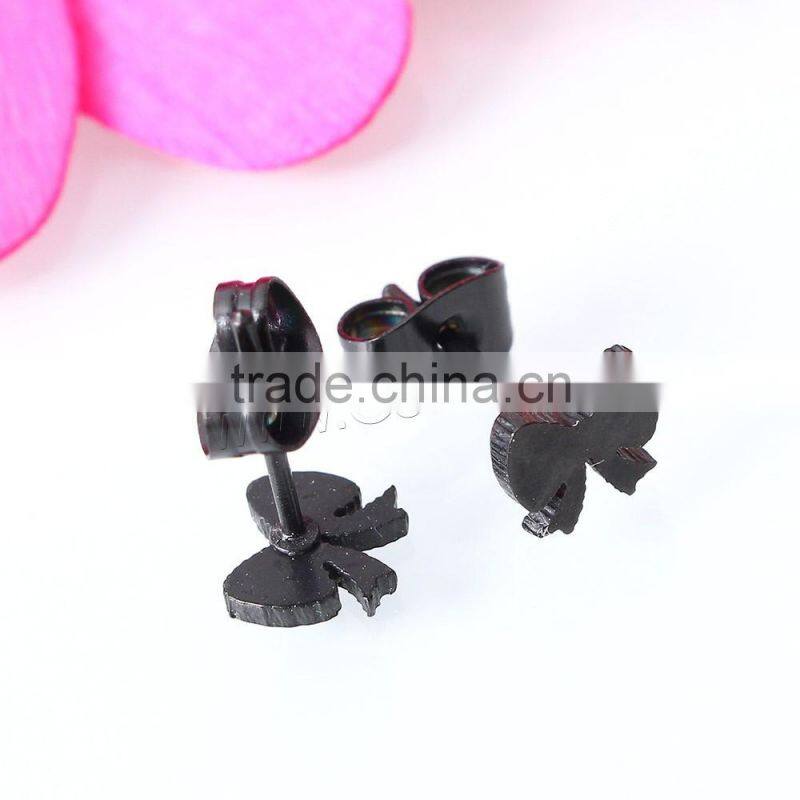 Stainless Steel Bowknot Stud Earring findings earring stud simple earring