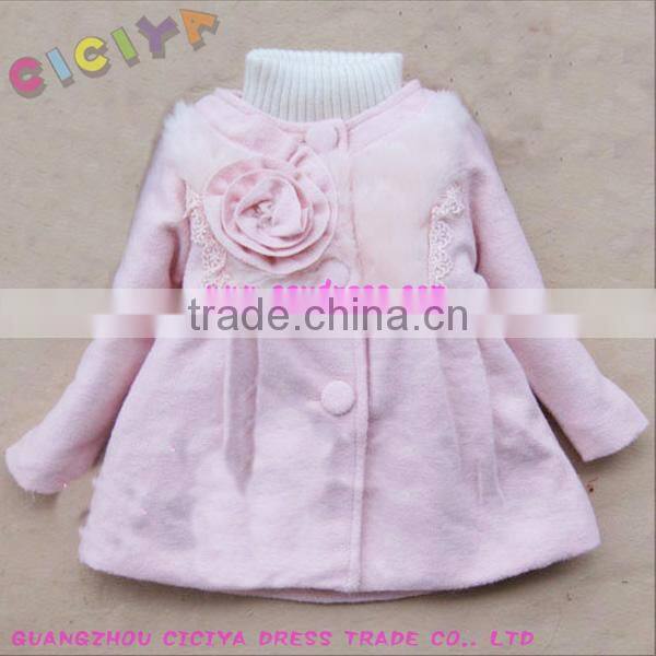 Fancy o-neck windproof polar fleece girl coat