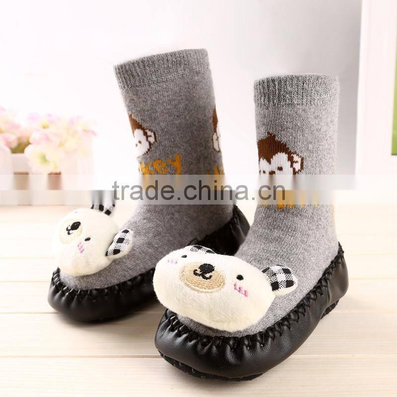 2016 Custom sock wholesale low MOQ cartoon tube baby shoe anti-slip floor sock
