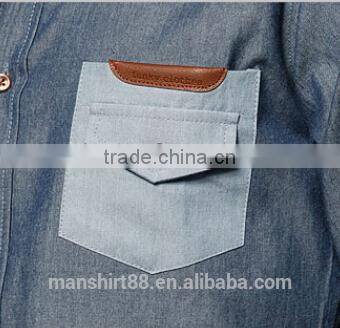 latest fashion contrast color men's casual designer slim fit shirt