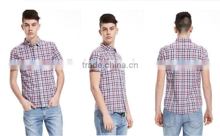Manufcturer branded short sleeve men dress &casual shirt