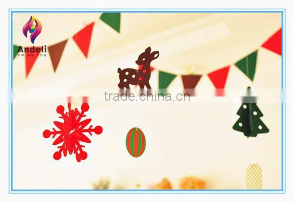 Wholesale christmas felt decorative triangle Flags banner