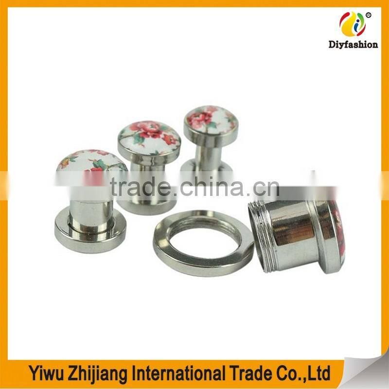 Stainless Steel Screw Ear Plugs Flesh Tunnels Stretcher Expander