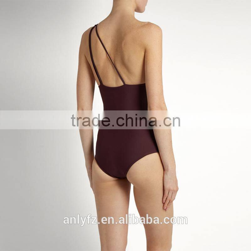 Hot Selling Ladies Swimwear Asymmetric Neckline One Price Swimsuit