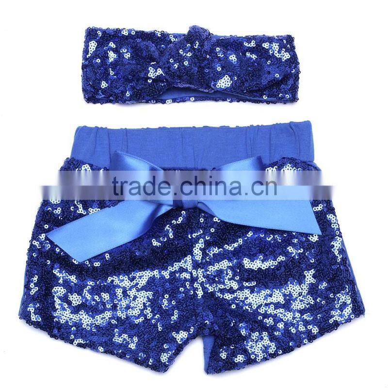Girls Sequin Shorts SET Girls Birthday Shorts Baby Shorts and Headband