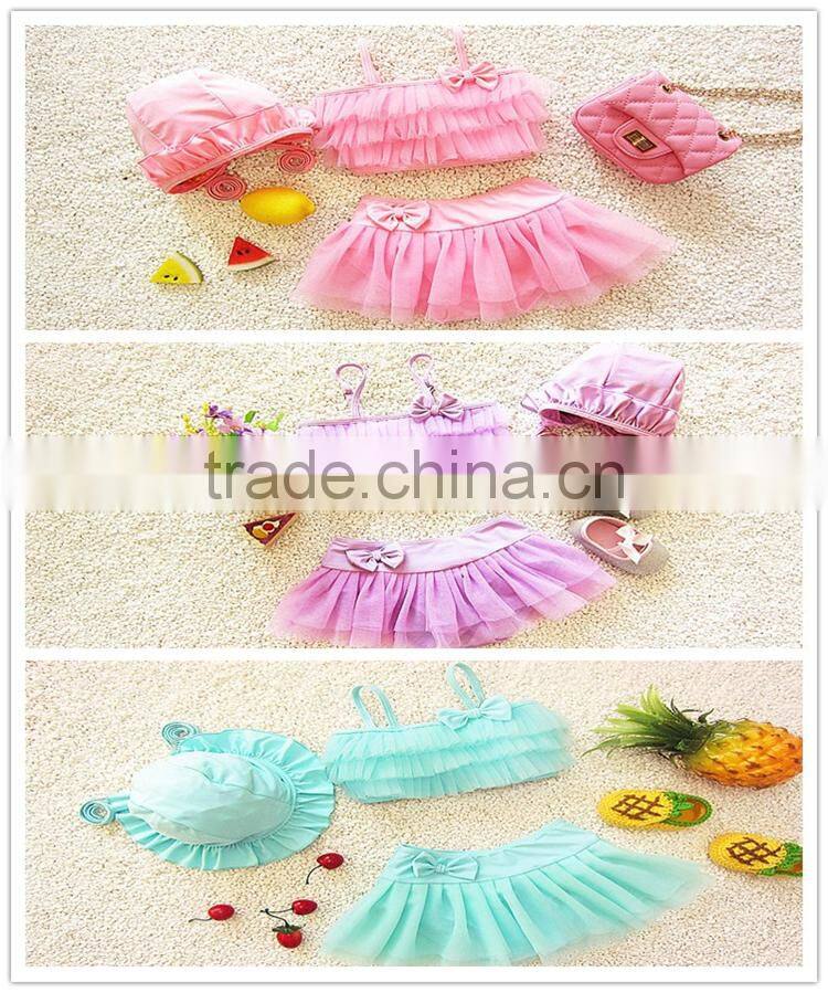 Lace fabric fancy sling swimsuit for girls swimsuit child swimsuit