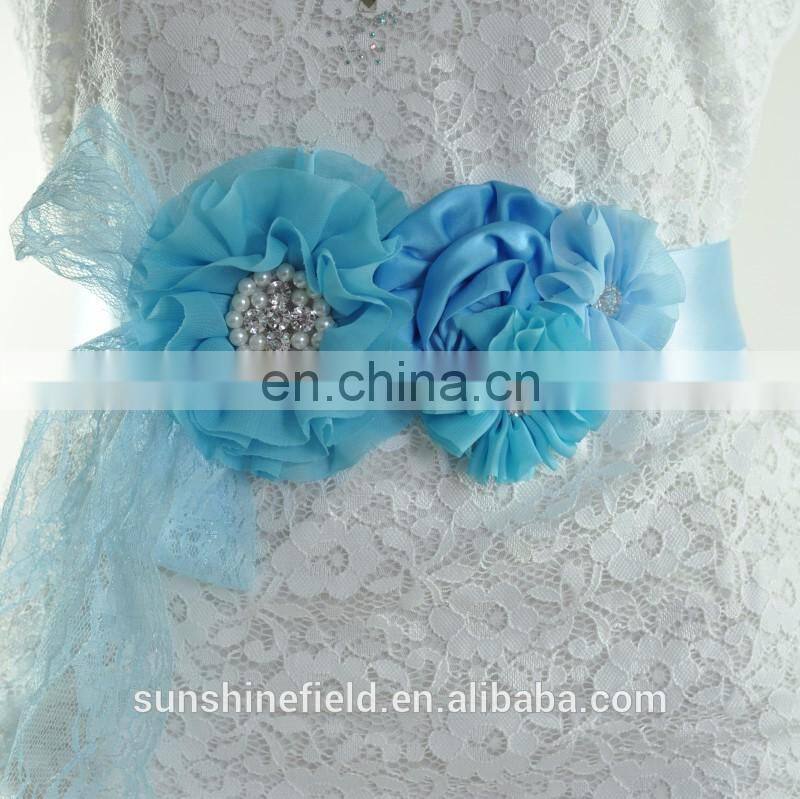 Wedding Sash Belt Maternity Sash Chiffon Flower Sash QB5A9