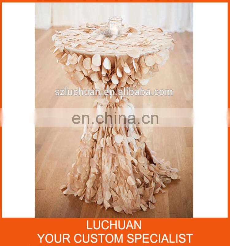 Customized Color Taffeta Petal Round Wedding Table Cloth