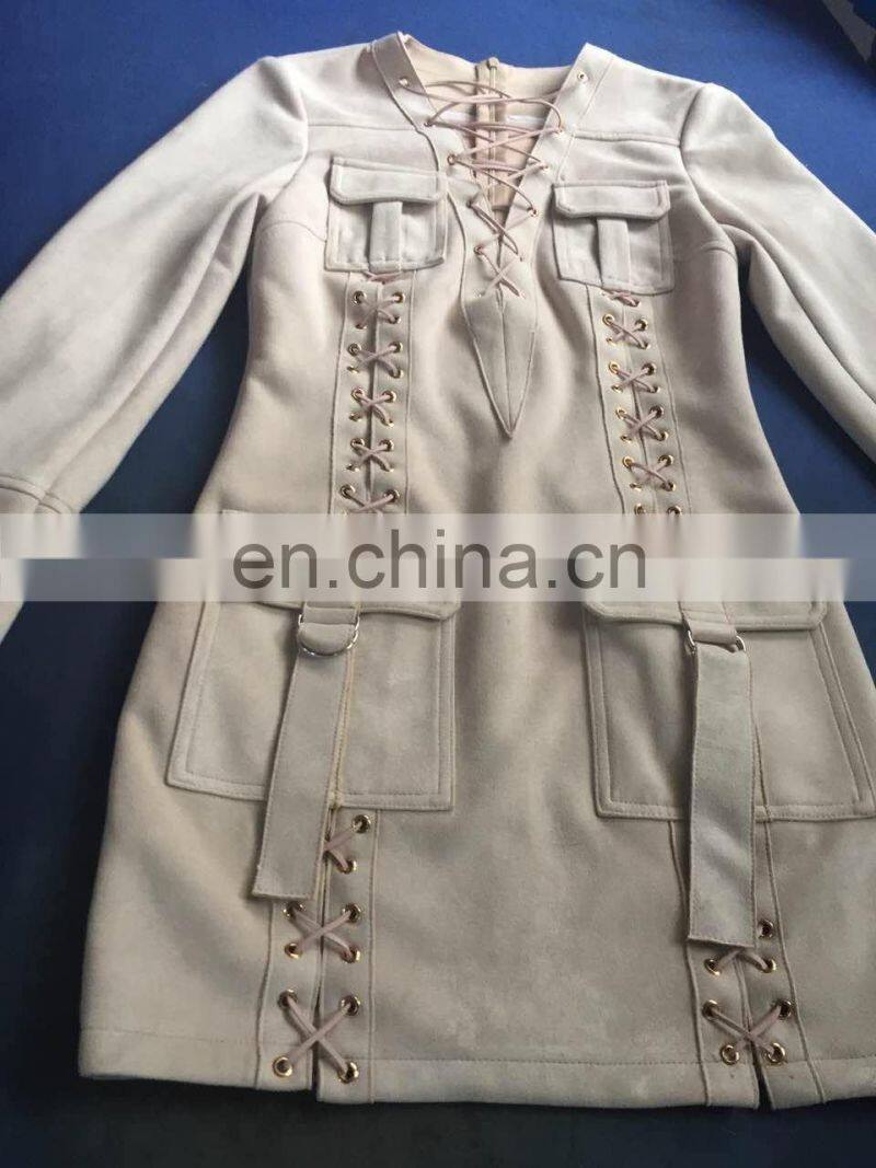 2016 hot sell fashion Sexy dress coat for light mature with cord bandage dress