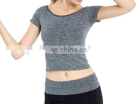 High Quality New Style Cotton Spandex Custom Fabric Womens Slim Fit Crop Top Tshirts