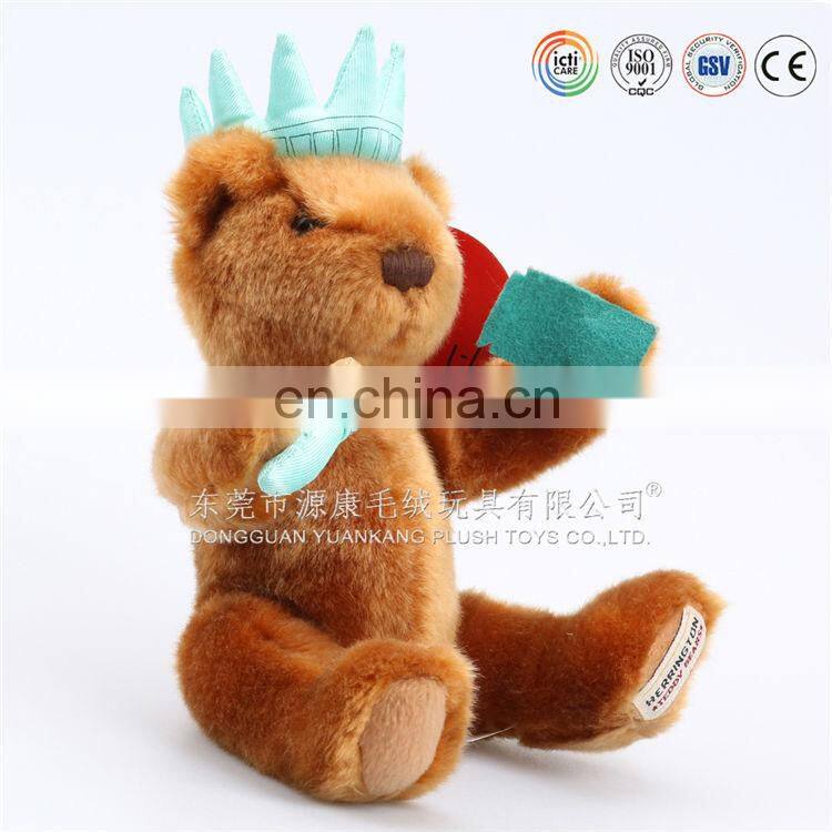Custom soft plush toy bear with crown