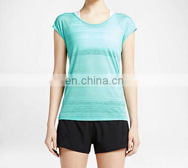 Yihao 2015 New Arrival t shirt wholesale woman t-shirt short-sleeve dry fit plain blank t-shirt