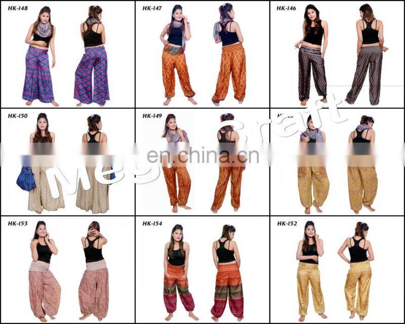 Beach Wear Women Baggy Casual trouser pants- Floral Wide Leg Palazzo Style Thai Pants, Designer silk Rayon Pants,