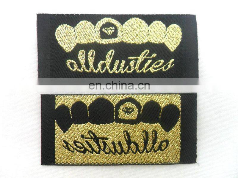 China supplier satin woven label tag center fold garment woven label