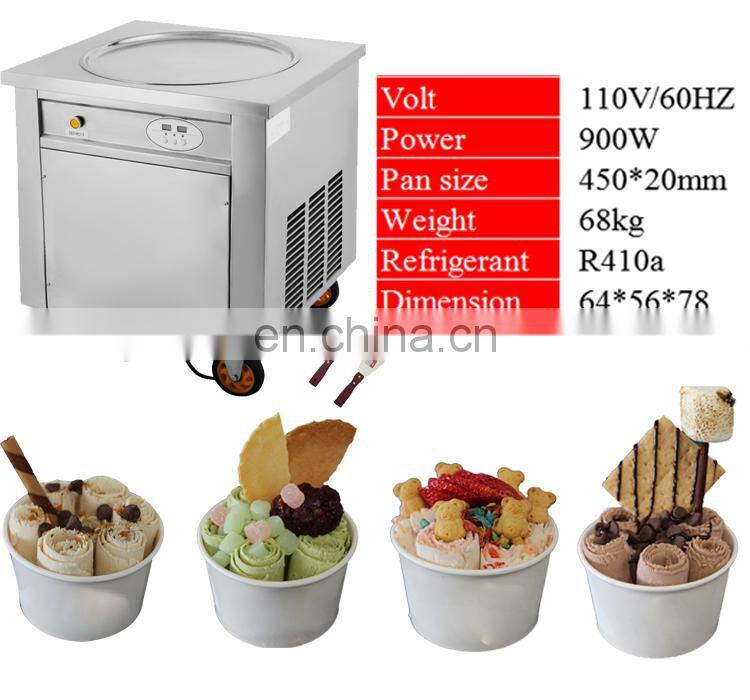 Factory Direct Sale Thailand Rolled Fried Ice Cream Machine Shanghai Factory