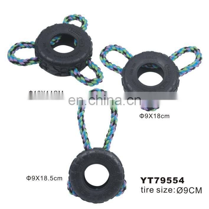 Indestructible Durable Tpr Pet Dog Latex Plush Rope Chew Toys