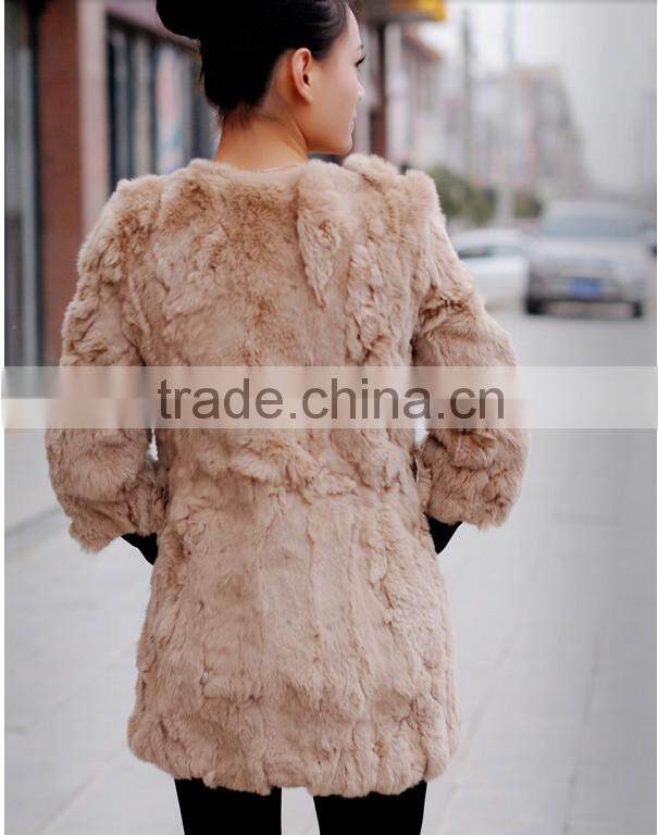 Retro Women Rabbit Fur Coat