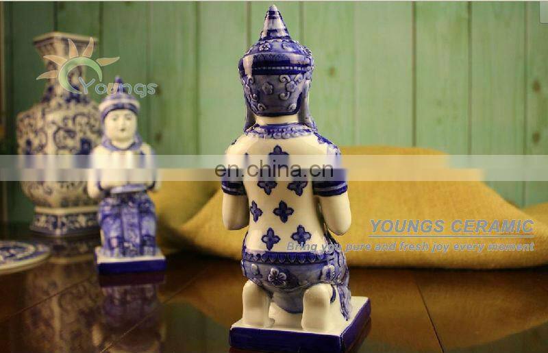 2013 special large hand maded antique blue and white ceramic candle holders made in Jingdezhen