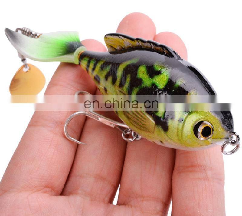 Amazon New Design 97mm 16.6g Topwater Floating Rotating Tail Artificial Hard Bait Fishing Lures Whopper Plopper