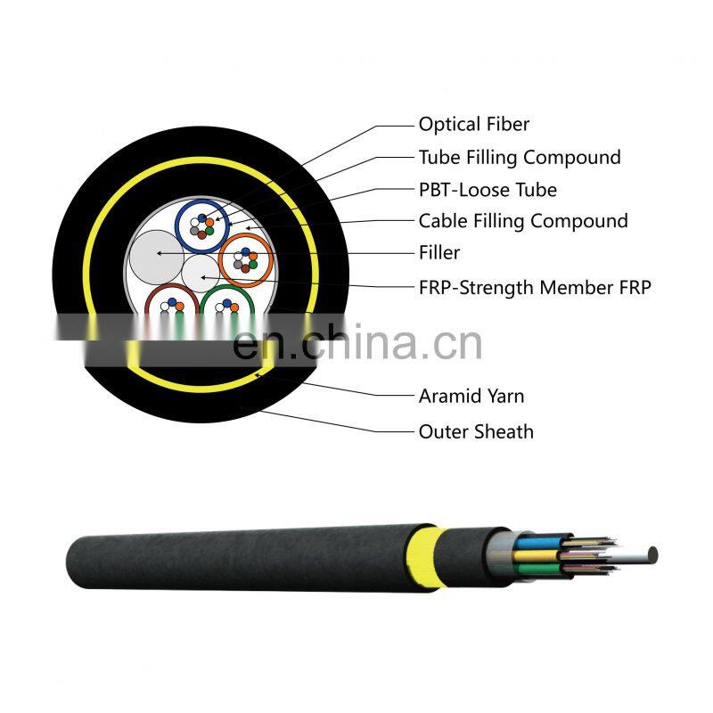 Hot Sale Factory Price  G652d Adss Fiber Optics Black Adss