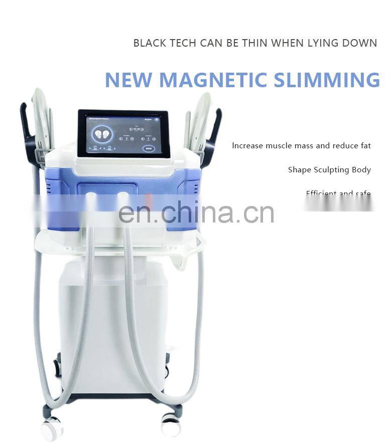 Desktop EMS Electro Magnetic Muscle Stimulation Building Muscle Body Belly Fat Burning Equipment with 2 Handles