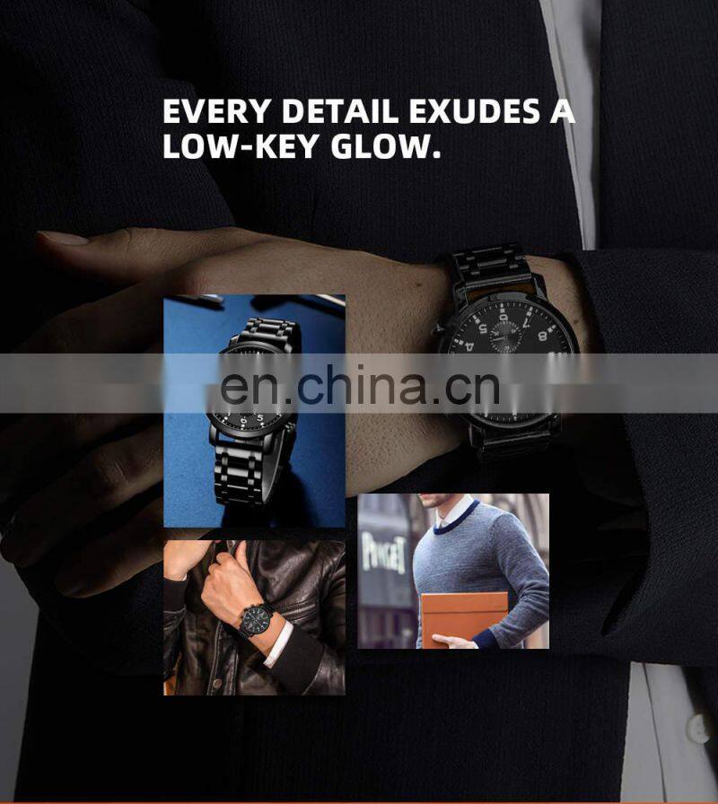 MEGIR 2160 Fashion Leather Stainless Steel Waterproof Chronograph Sport Wrist Watches Quartz Watch Man