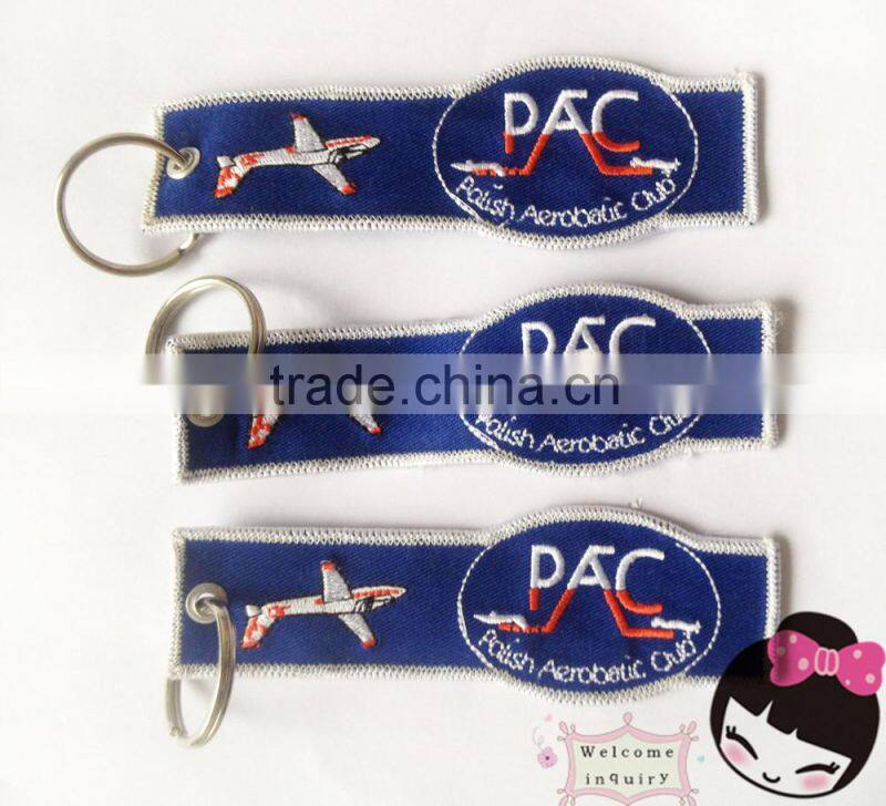 Custom fabrics badge embroidery patch souvenir key ring