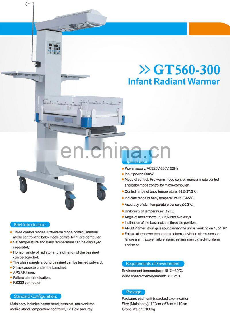Good price medical baby infant radiant warmer with phototherapy