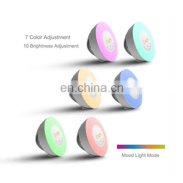 DB-Way Sunrise Wake-up Light Alarm Clock Colorful Dynamic Lighting Wireless BT Speaker
