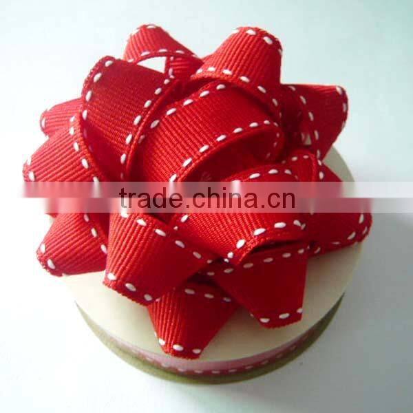 Colorful Strip Grosgrain Star Ribbon Bow with LED lights for Christmas/party/Garment/Wedding Gift Packing Decoration