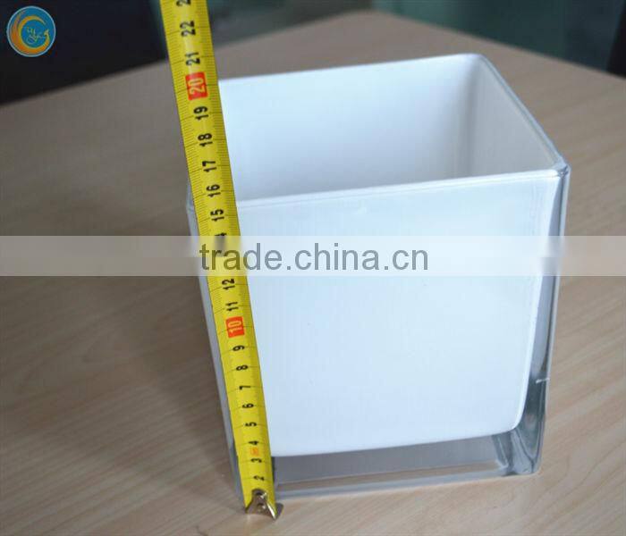 black lacquer cube glass vase