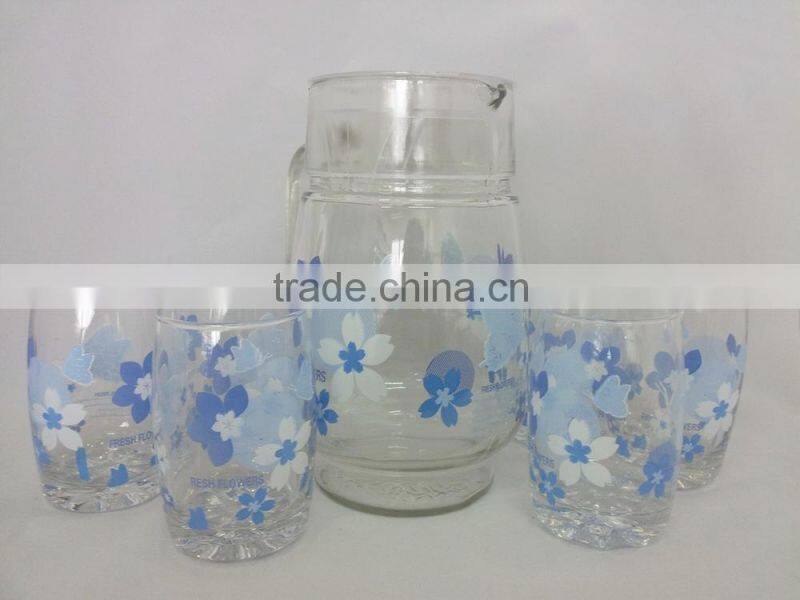 drinking water glass set 7pcs,water pitcher