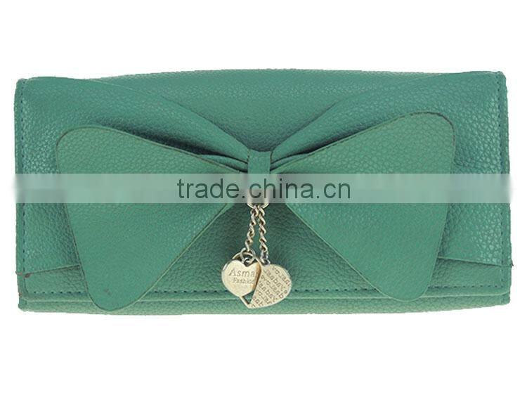 high quality personalized bow PU wallet