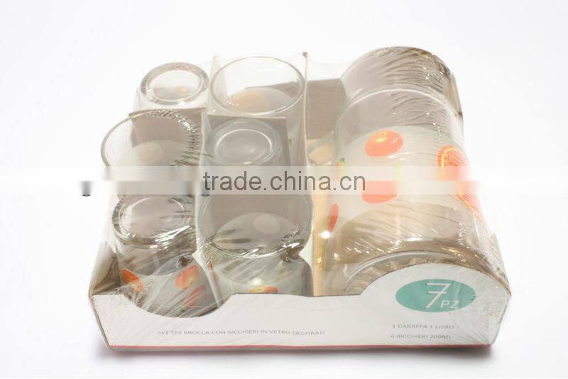 cheap glass water pitcher and tumbler drinkware set