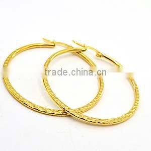 costume gold stainless steel jewelry sixy lady big hoop fashion earring