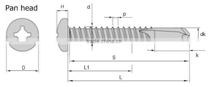 Reliable and High quality flat square head self tapping screw for industrial use made in Japan