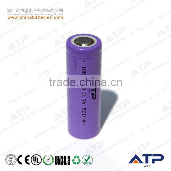 high quality 3.7v icr 14430 li-ion rechargeable battery / li ion 3.7v 500mah