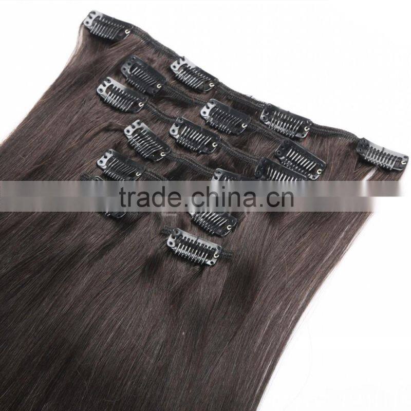 Grade 8a brazlian human hair clip in extensions hair sample availabe