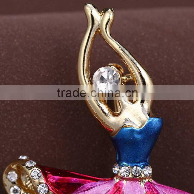 New design zinc alloy ballet dance metal brooch